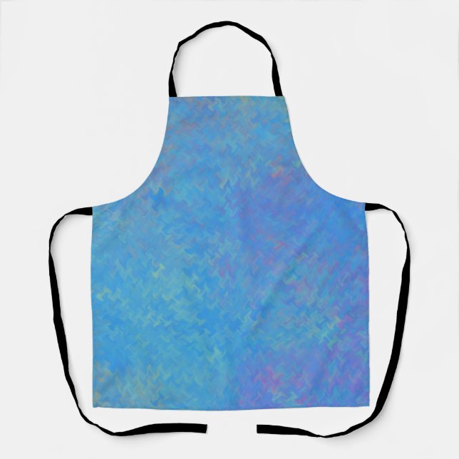 Beautiful Blue Marbled Paper Look Apron (Front)
