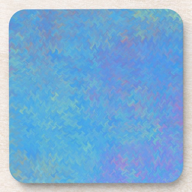 Beautiful Blue Marbled Paper Look Coaster (Front)
