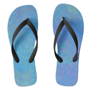 Beautiful Blue Marbled Paper Look Flip Flops