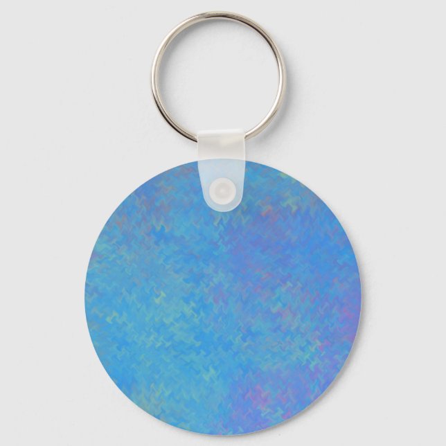 Beautiful Blue Marbled Paper Look Key Ring (Front)
