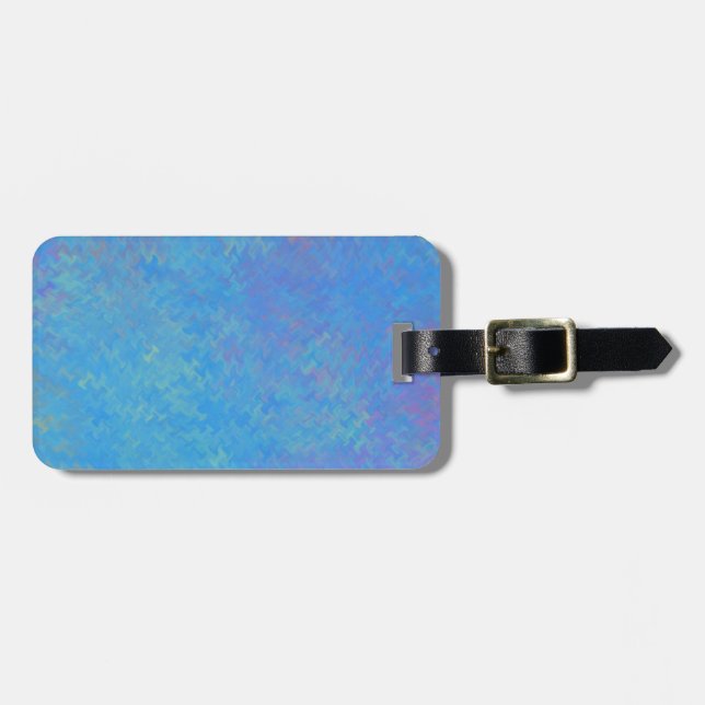 Beautiful Blue Marbled Paper Look Luggage Tag (Front Horizontal)