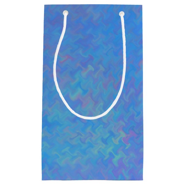 Beautiful Blue Marbled Paper Look Small Gift Bag (Front)