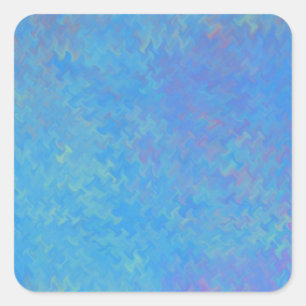 Beautiful Blue Marbled Paper Look Square Sticker