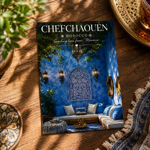 Beautiful Blue Medina Chefchaouen Morocco Streets Postcard