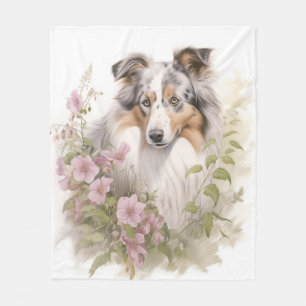 Beautiful Blue Merle Sheltie Fleece Blanket