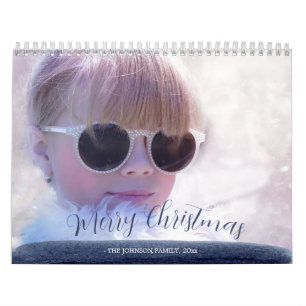 Beautiful Blue Merry Christmas Calendar