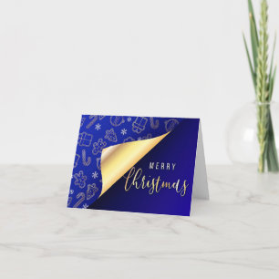 Beautiful Blue Merry Christmas Greeting Card