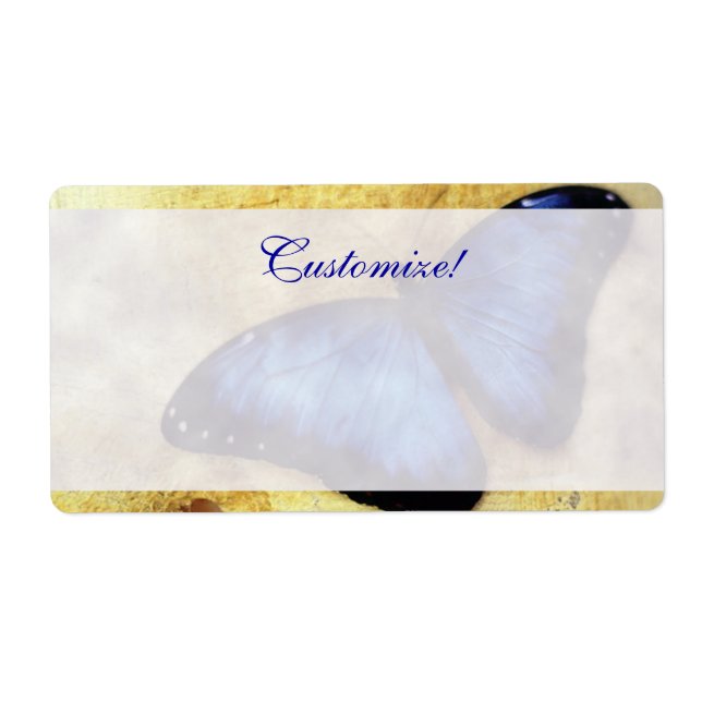 Beautiful Blue Morpho Butterfly Labels (Front)