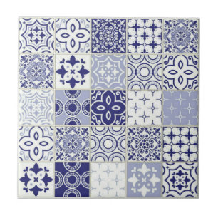 Beautiful blue mosaic mediterranean pattern tile