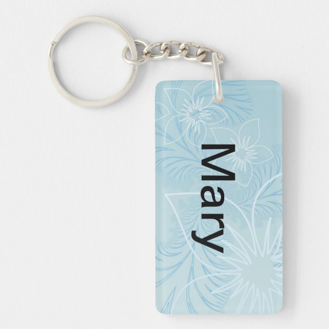 Beautiful Blue Name Key Ring (Front)