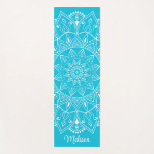 Beautiful Blue Name Mandala Yoga Mat