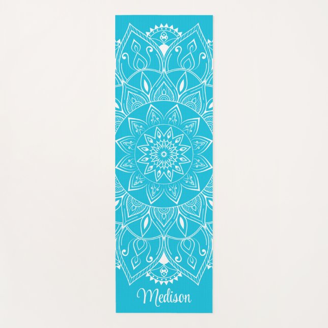 Beautiful Blue Name Mandala  Yoga Mat (Front)