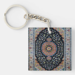 Beautiful Blue Oriental Antique Kilim Rug  Key Ring