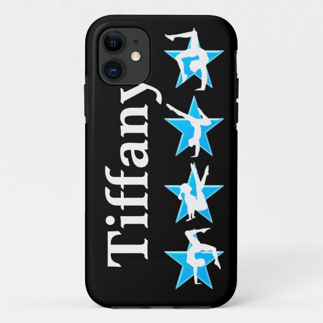 BEAUTIFUL BLUE PERSONALIZED GYMNASTICS IPHONE CASE (Back)
