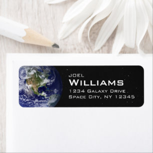 Beautiful Blue Planet Earth Space Return Address