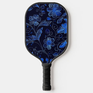 Beautiful Blue Pro Floral  Pickleball Paddle