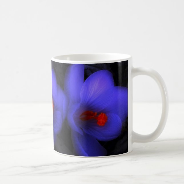 Beautiful Blue Purple Crocus Blooms Coffee Mug (Right)