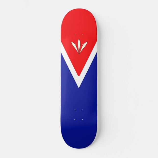 Beautiful Blue Red & White Skateboard (Front)