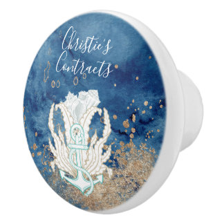 Beautiful blue sand colour coastal custom ceramic knob