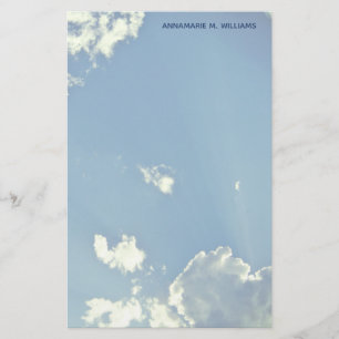 Beautiful Blue Sky Clouds Stationery