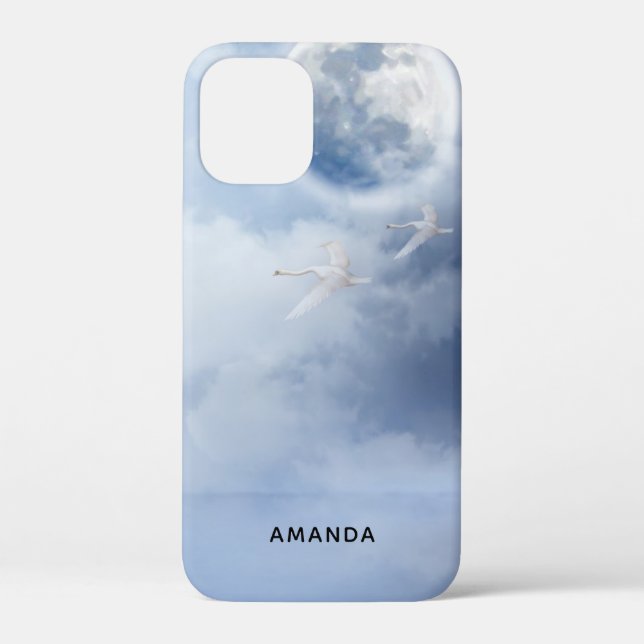 Beautiful Blue Sky with Flying Swans Case-Mate iPhone Case (Back)