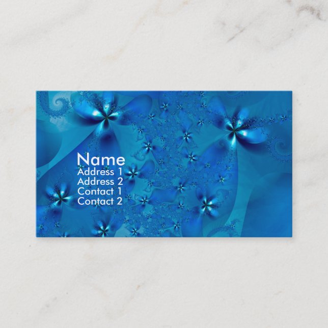 Beautiful Blue Spiral Fine Fractal Art Business Card (Front)