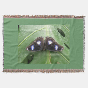 Beautiful Blue Spotted Butterfly Throw Blanket