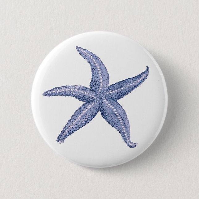 Beautiful Blue Starfish Illustration 6 Cm Round Badge (Front)
