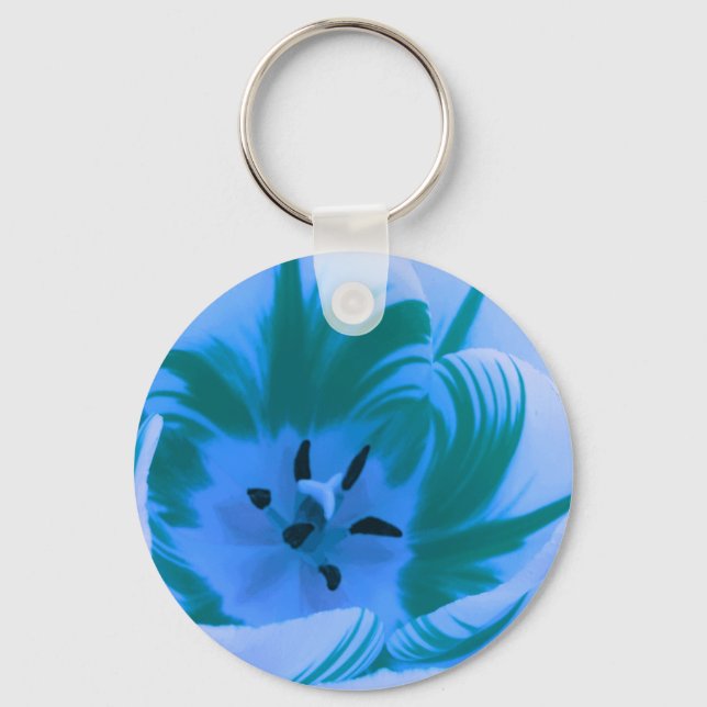 Beautiful Blue Tulip Keychain (Front)