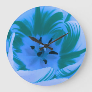 Beautiful Blue Tulip Wall Clock