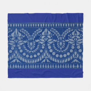 beautiful blue Victorian decor print Fleece Blanket