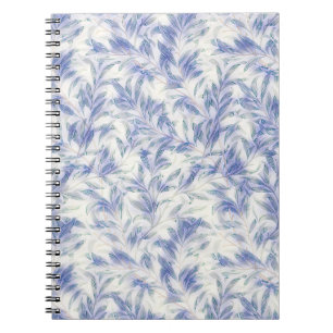 Beautiful Blue Vintage Style Leaf Spiral Notebook