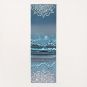 Beautiful Blue Water Multi Coloured Mandala Yoga Mat