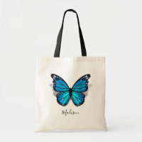 Beautiful Blue Watercolor 3D Butterfly