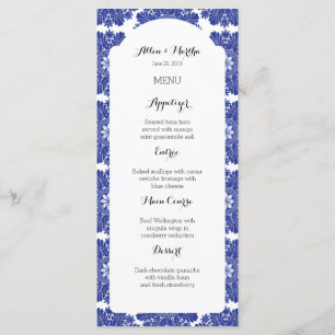 Beautiful Blue & White Baroque Wedding Menu Suite