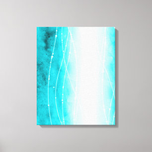 Beautiful blue white painted sea canvas print