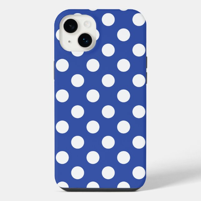 Beautiful Blue - White Polka Dot Pattern iPhone Case (Back)
