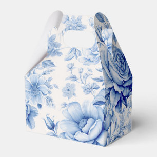 Beautiful Blue & White Roses & Wildflowers Favour Box