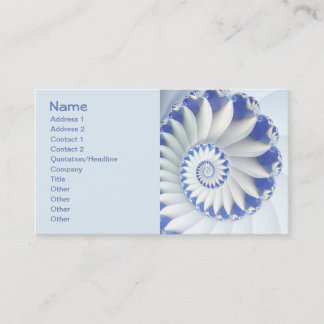 Beautiful Blue & White Sea Shell Fine Fractal Art Business Card