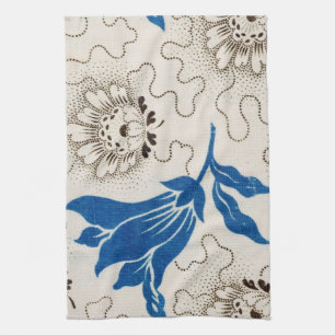 Beautiful Blue with Stippled Floral Print   Towels