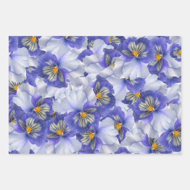 Beautiful Blue Wrapping Paper Sheet (Front)
