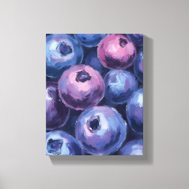 Beautiful Blueberries | Fruit Painting Canvas Print (Front)