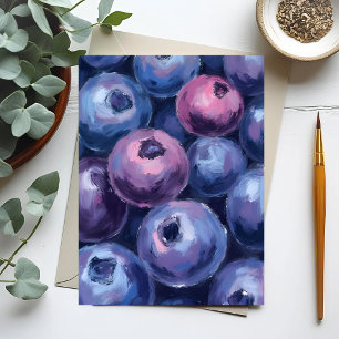 Beautiful Blueberries   Fruit Painting Postcard