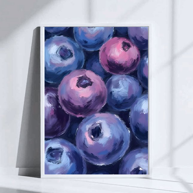Beautiful Blueberries | Fruit Painting Poster (Creator Uploaded)