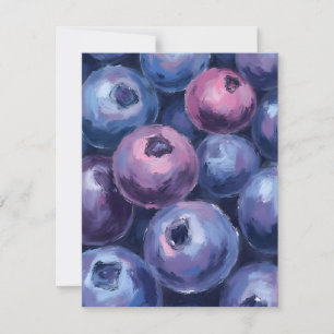 Beautiful Blueberries   Fruit Painting Thank You Card