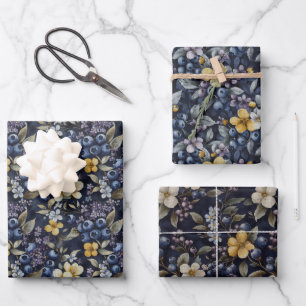 Beautiful Blueberry  Wrapping Paper Sheet
