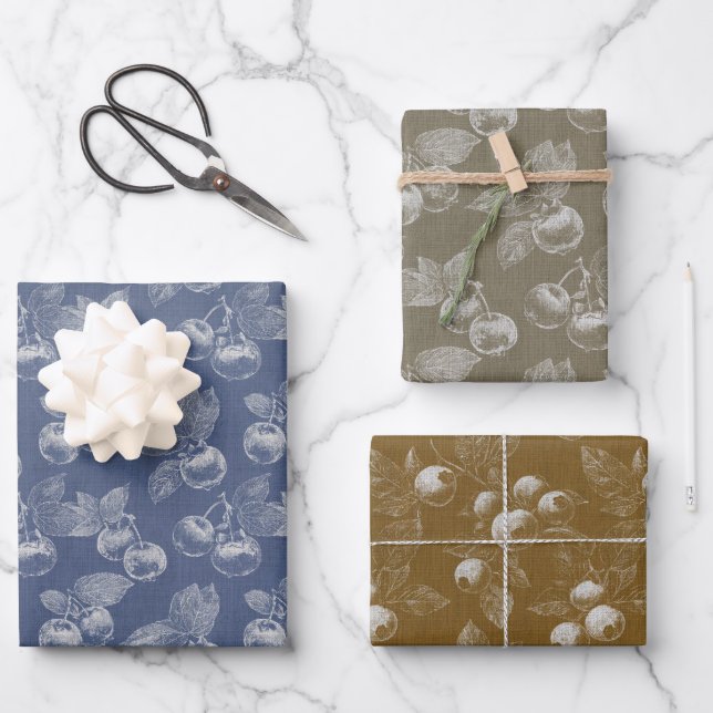 Beautiful Blueberry  Wrapping Paper Sheet (Front)
