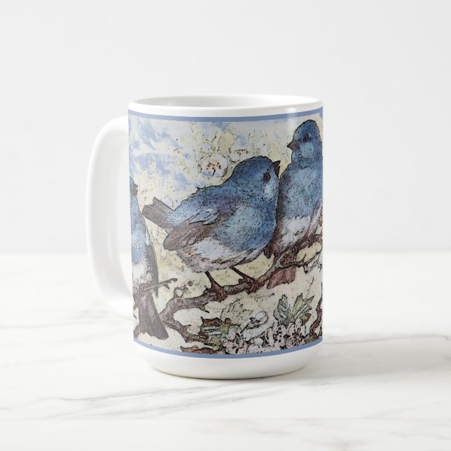 Beautiful Bluebirds Coffee Mug (Front Left)
