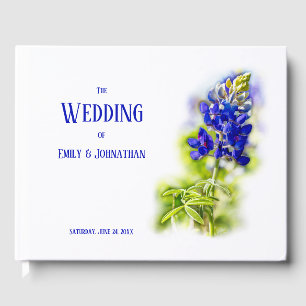 Beautiful Bluebonnet Floral, Modern Wedding, Guest Guest Book
