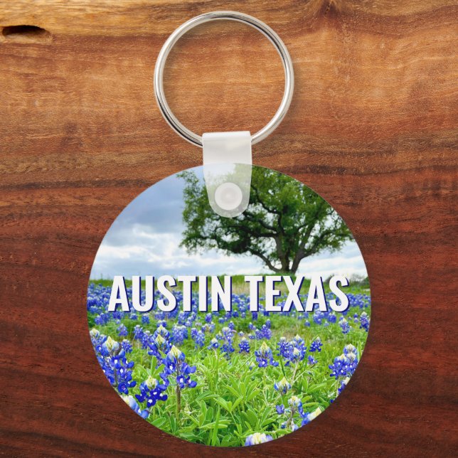 Beautiful Bluebonnets Austin Texas Photography Key Ring (Front)